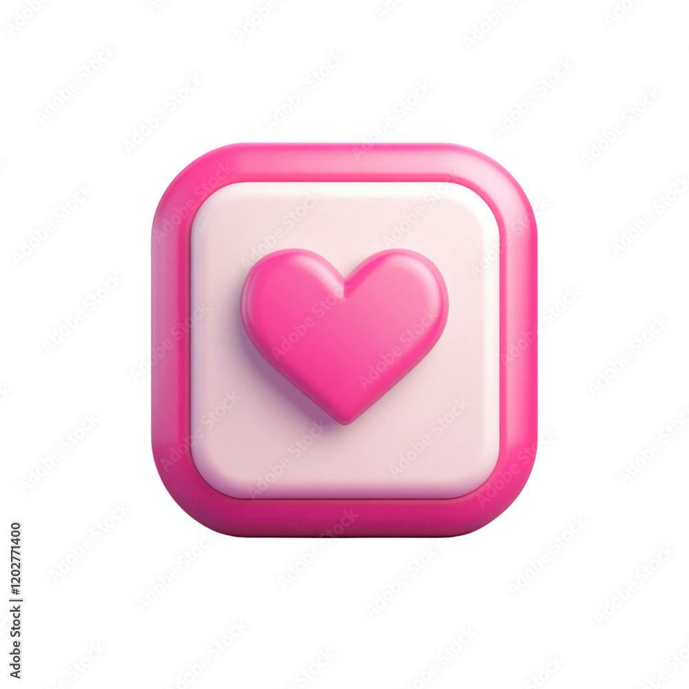 Pink Heart Icon for Mobile Applications Pink Heart Icon for Mobile Applications