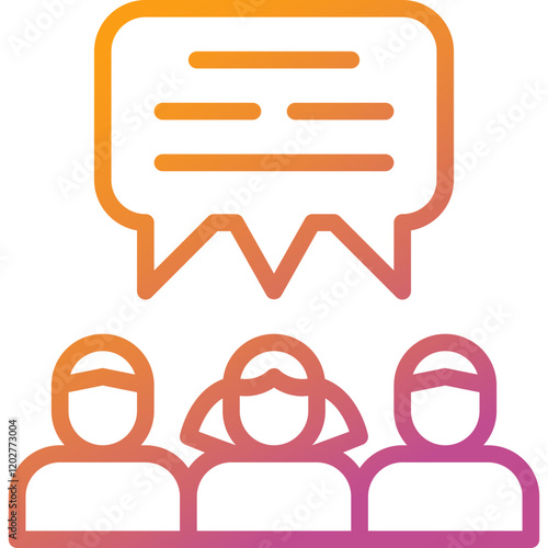 meeting gradient line icon