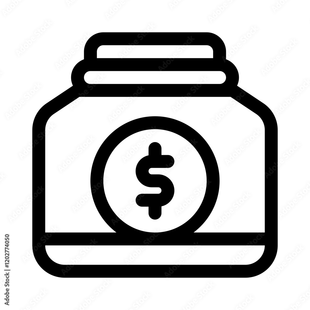 Money Jar line icon