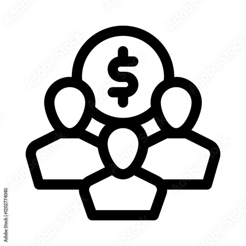 Group with Dollar line icon