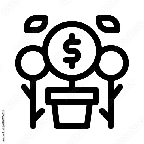 Tree Growing Money line icon