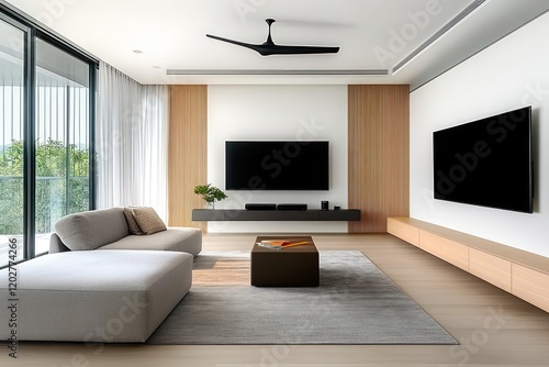 Modern Minimalist Living Room with TV Unit