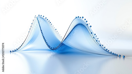 A smooth, flowing wave-like structure in blue tones, representing data or mathematical concepts.