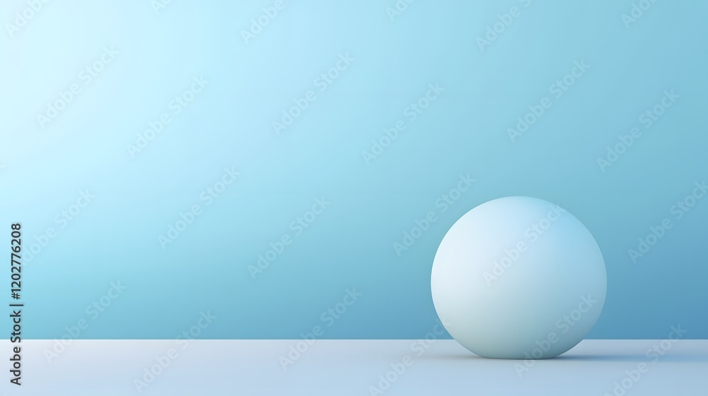 Creative minimalist sphere on a soft blue background digital art abstract concept calm environment clean viewpoint Creative minimalist sphere on a soft blue background digital art abstract concept calm environment clean viewpoint