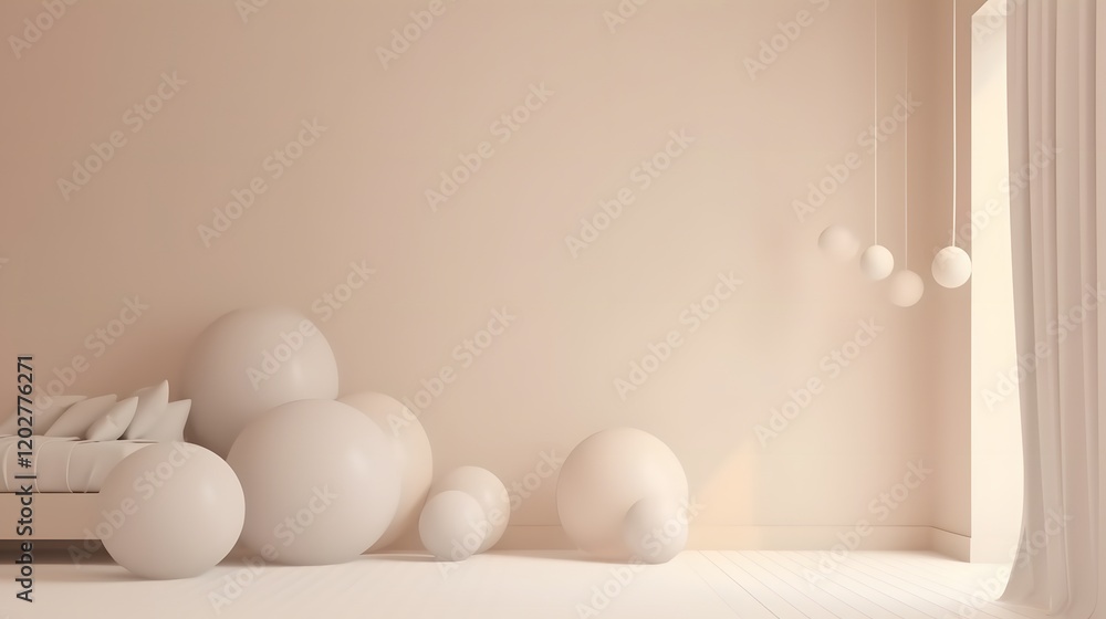 Fototapeta premium Creative interior design inspiration modern living room minimalist aesthetics bright environment artistic viewpoint