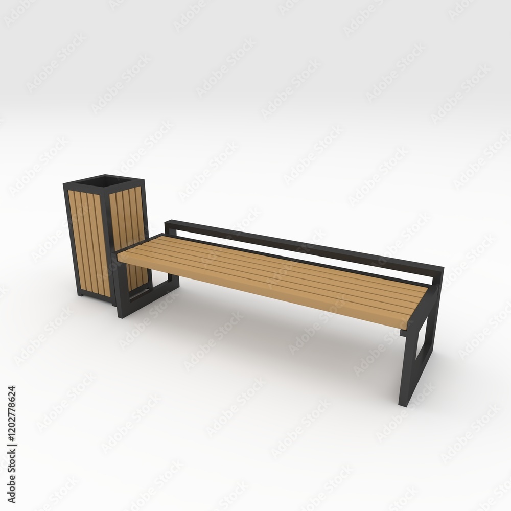 3d render bench park design element. Furniture Collection 3d render bench park design element. Furniture Collection