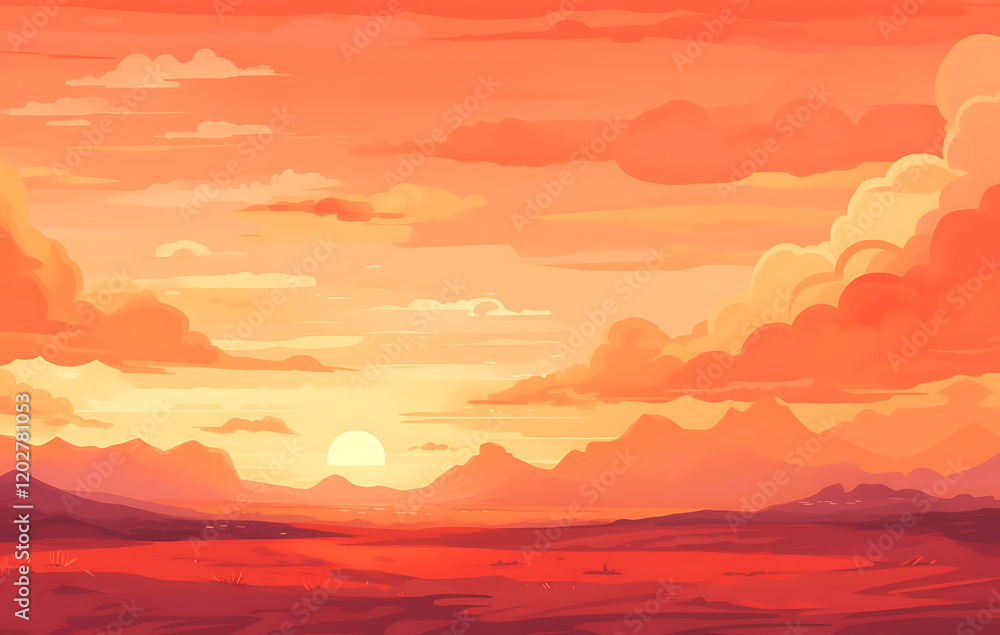 Sunset and sunrise in the misty mountains with clouds and fog over a tranquil valley and lake Sunset and sunrise in the misty mountains with clouds and fog over a tranquil valley and lake