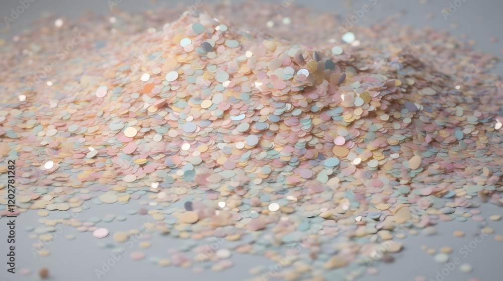 Sparkling confetti party decor studio decorative elements bright environment close-up view celebration concept Sparkling confetti party decor studio decorative elements bright environment close-up view celebration concept