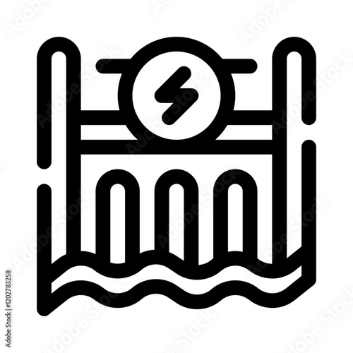 Hydroelectric dam line icon