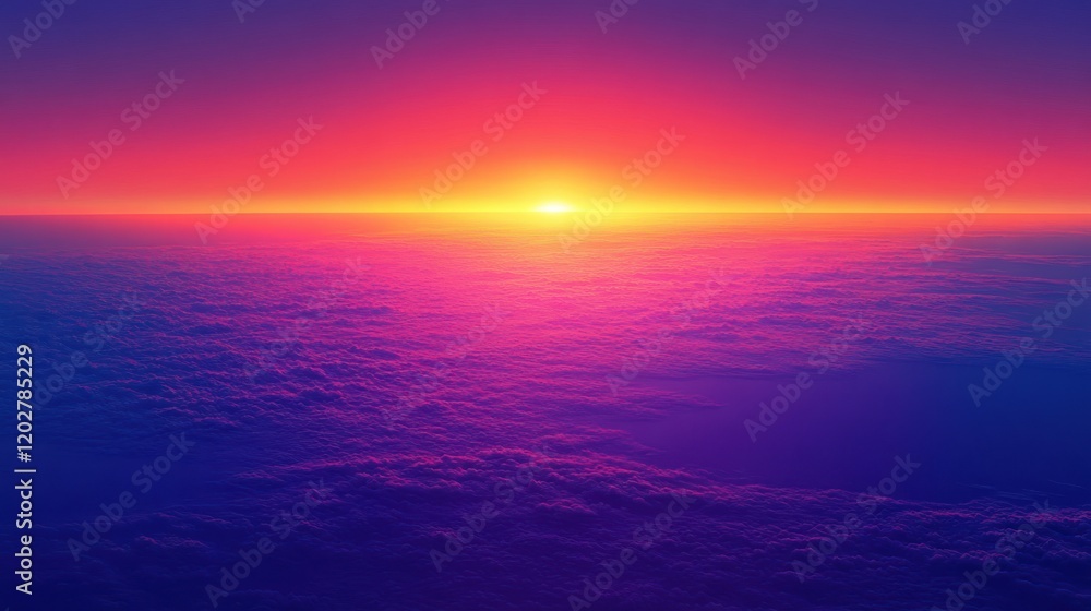 Obraz premium Vibrant sunset above cloudscape.