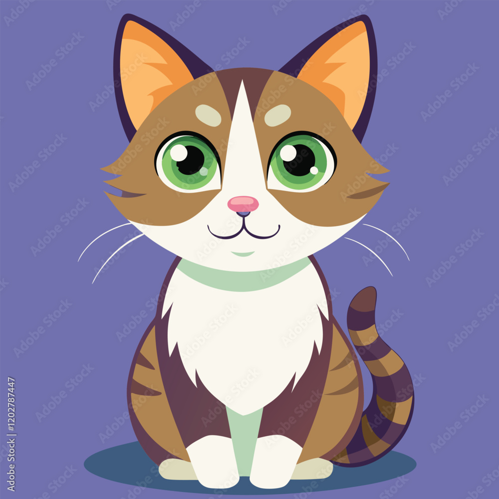 Obraz premium Very nice cat in vector illustration