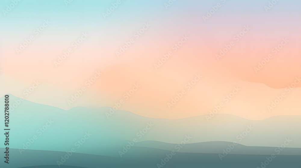 Obraz premium Serene landscape view mountains at dusk digital artwork tranquil environment panoramic perspective