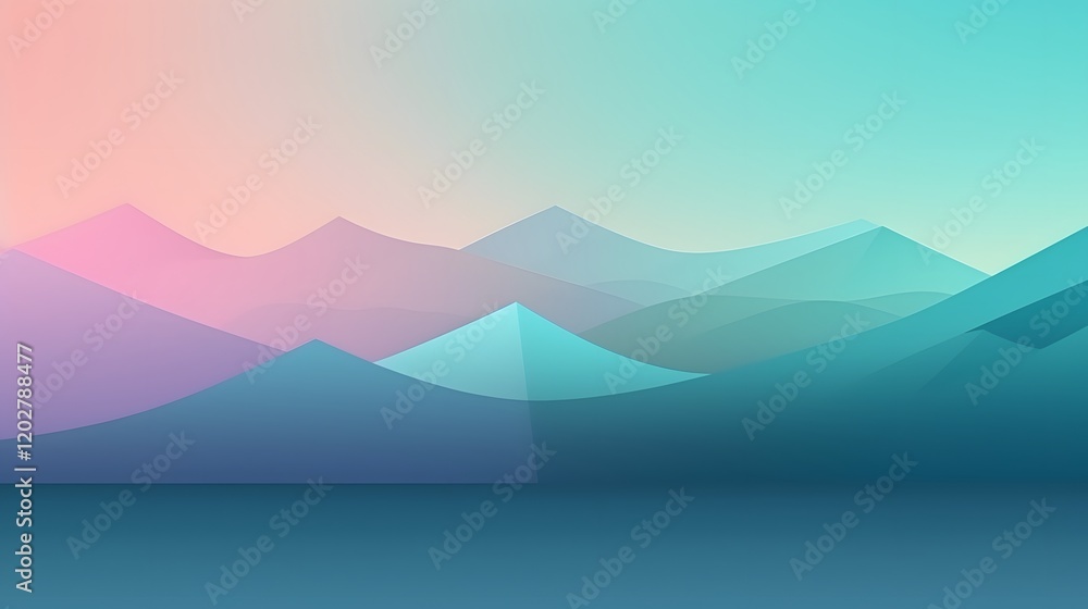 Fototapeta premium Serene mountain landscape abstract art digital illustration calm environment aesthetic viewpoint tranquility concept