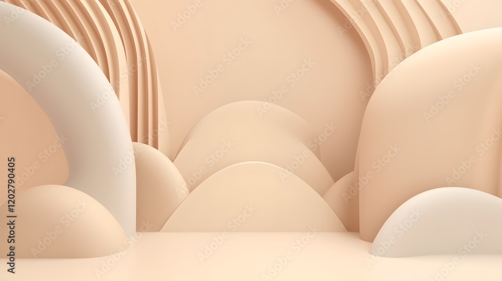 Fototapeta premium Modern abstract design elements digital space 3d render minimalist aesthetics studio view artistic concepts