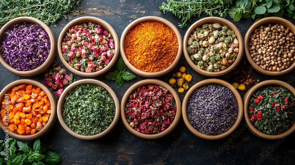 Aromatic Spices and Herbs Collection: A Vibrant Display of Culinary Delights Aromatic Spices and Herbs Collection: A Vibrant Display of Culinary Delights