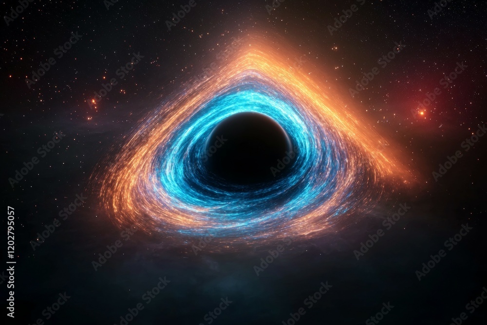 Blue and orange hole in space Blue and orange hole in space
