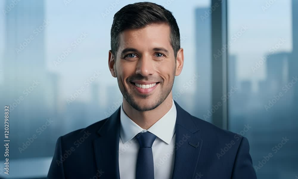 Confident Businessman Portrait in Modern Office Confident Businessman Portrait in Modern Office