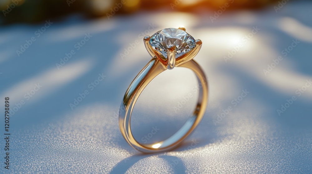 Sparkling diamond solitaire engagement ring on soft background. Sparkling diamond solitaire engagement ring on soft background.
