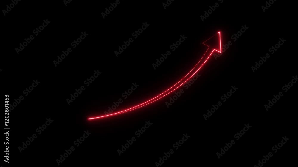 glowing neon red color Down to up arrow direction arrow animation on black background glowing neon red color Down to up arrow direction arrow animation on black background