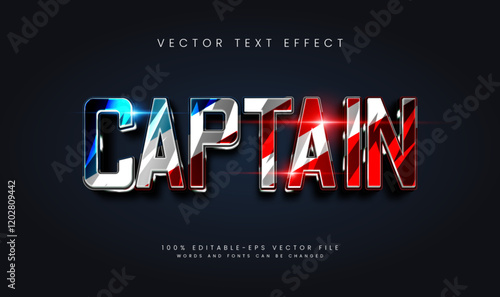 American captain editable vector text effect, with ancient warrior theme