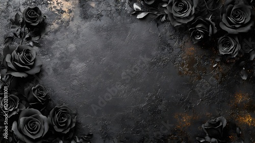 Wallpaper Mural Dark Roses Arranged on a Textured Black Background Torontodigital.ca