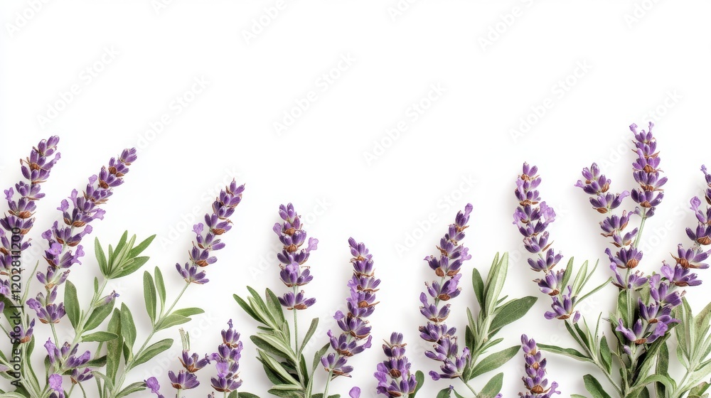 102.A floral border of blooming lavender and soft green foliage, meticulously styled in a flowing frame pattern, isolated on a clean, bright white background. 102.A floral border of blooming lavender and soft green foliage, meticulously styled in a flowing frame pattern, isolated on a clean, bright white background.