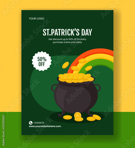 Flat Design Templates for St. Patrick's Day Social Media Vertical Poster