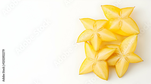 Wallpaper Mural Star fruit slices on white background, healthy food concept, website banner, recipe illustration Torontodigital.ca