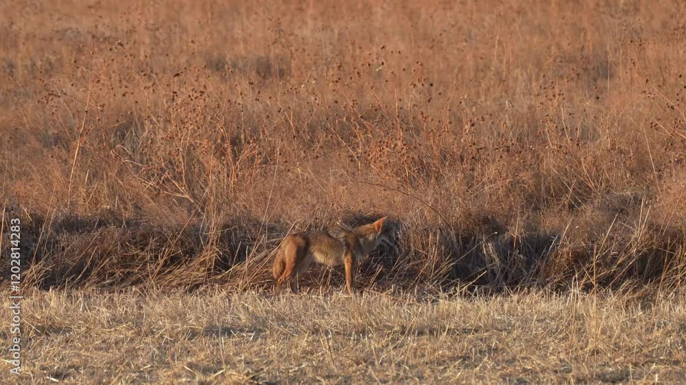 Coyote is wondering in the field Coyote is wondering in the field