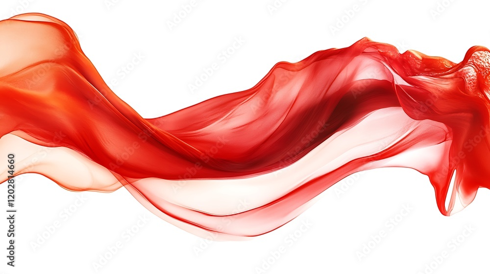 Abstract Red Flowing Fabric Swirling Design