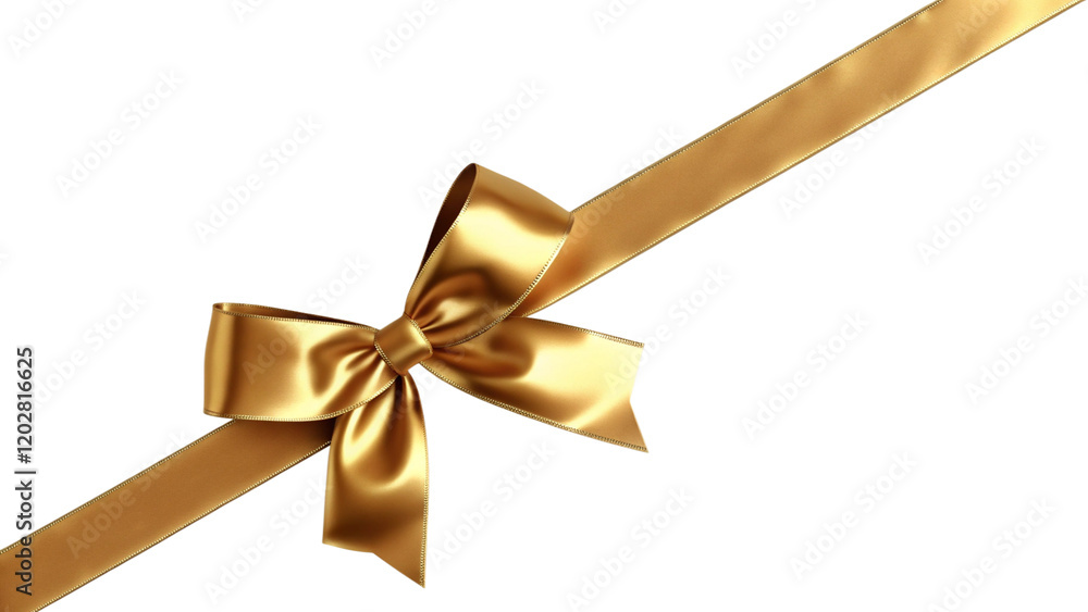 High-Quality Gold Bow and Ribbon High-Quality Gold Bow and Ribbon