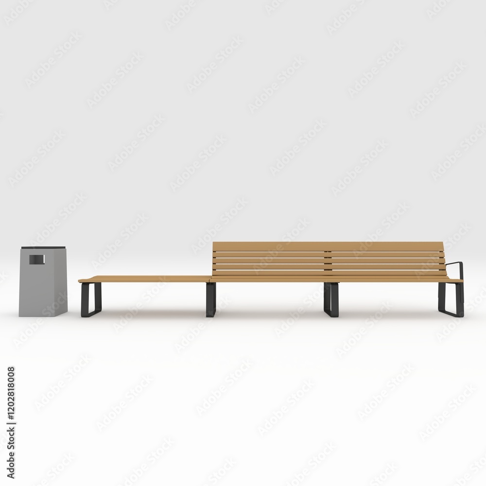 3d render bench park design element. Furniture Collection 3d render bench park design element. Furniture Collection