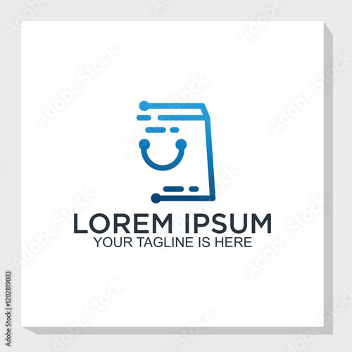 digital shopping logo concept, marketplace logo icon vector