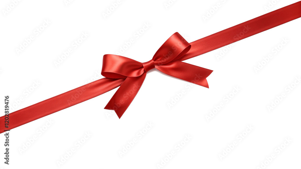 Elegant Red Bow and Ribbon Illustration Elegant Red Bow and Ribbon Illustration