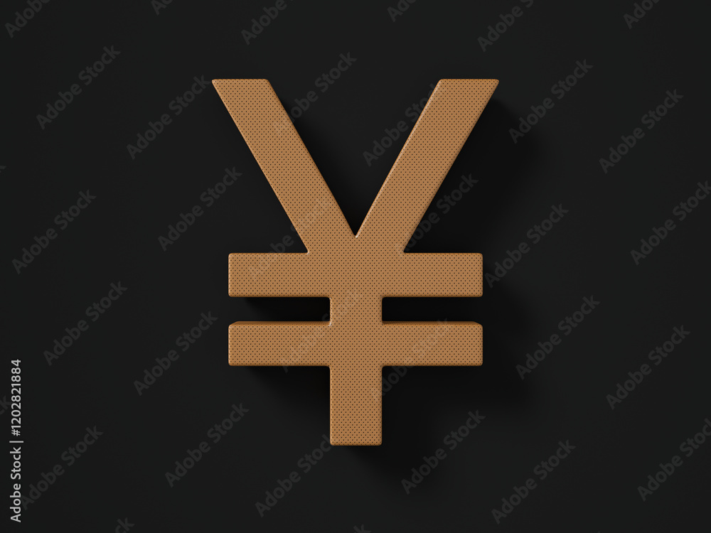 Obraz premium Perforated leather yen symbol