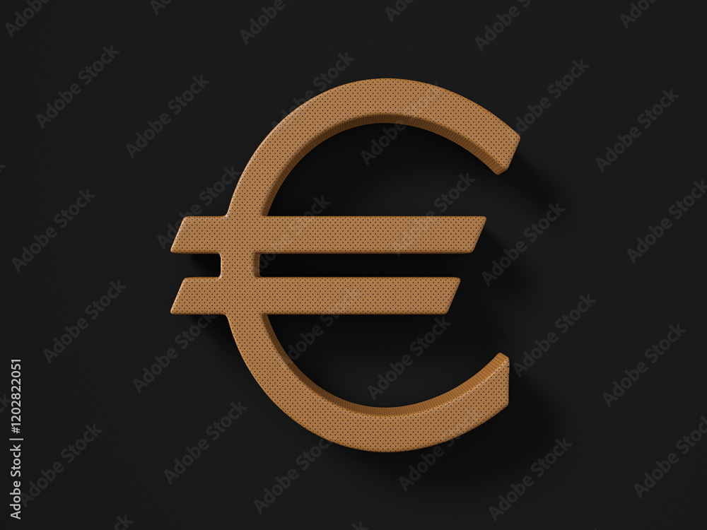 Perforated leather euro symbol Perforated leather euro symbol