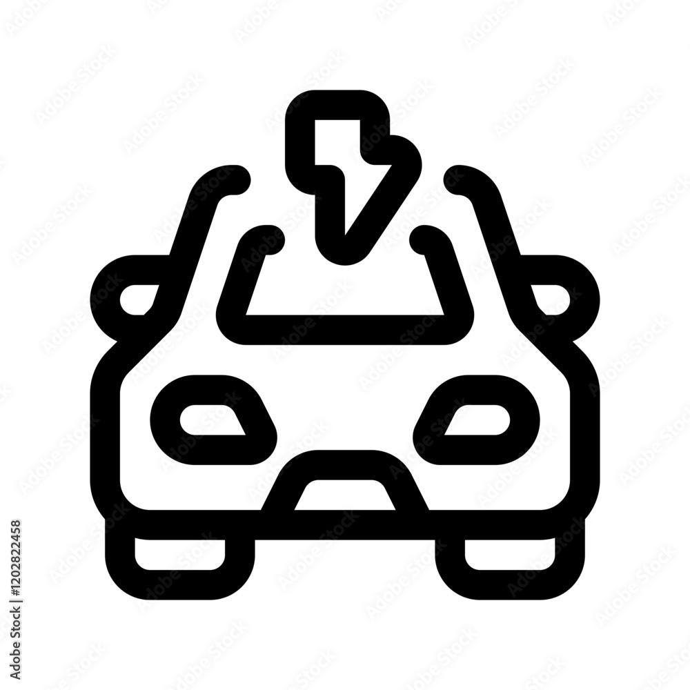 Electric Car Line Icon. Single icon, line vector icon Electric Car Line Icon. Single icon, line vector icon