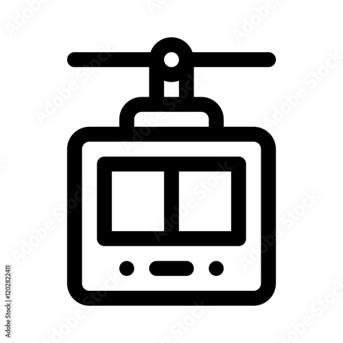 Cable Car Line Icon. Single icon, line vector icon