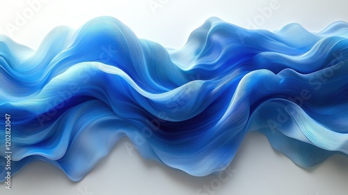 A flowing, abstract design in shades of blue, evoking a sense of calm and fluidity.