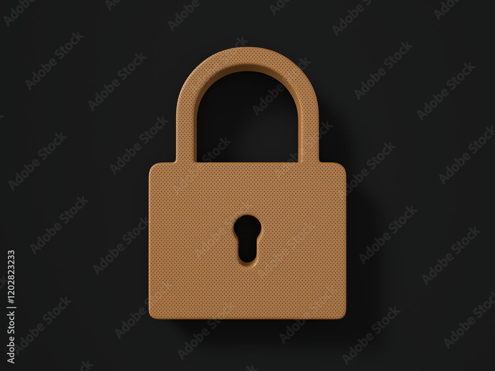 Perforated leather padlock symbol Perforated leather padlock symbol