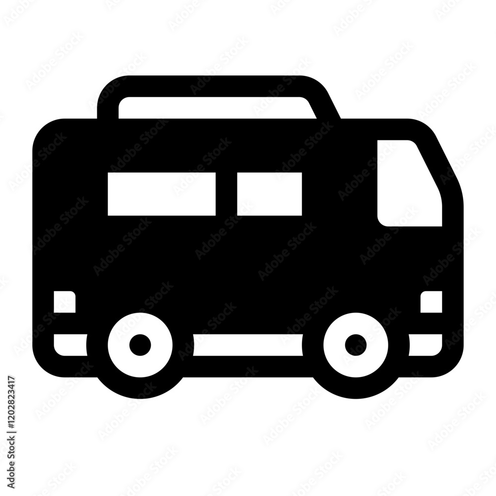 Bus Glyph Icon. Single icon, glyph vector icon Bus Glyph Icon. Single icon, glyph vector icon