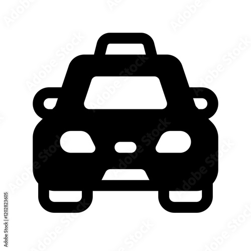 Taxi Glyph Icon. Single icon, glyph vector icon