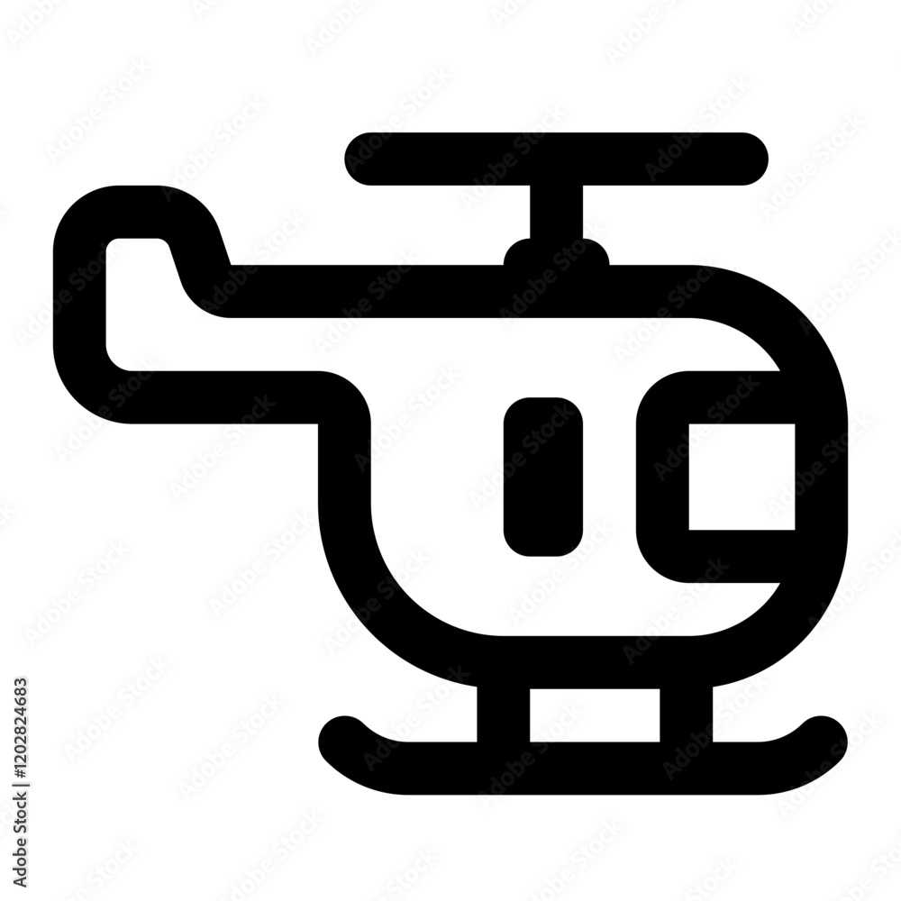 Helicopter Simple Line Icon. Single icon, line vector icon Helicopter Simple Line Icon. Single icon, line vector icon