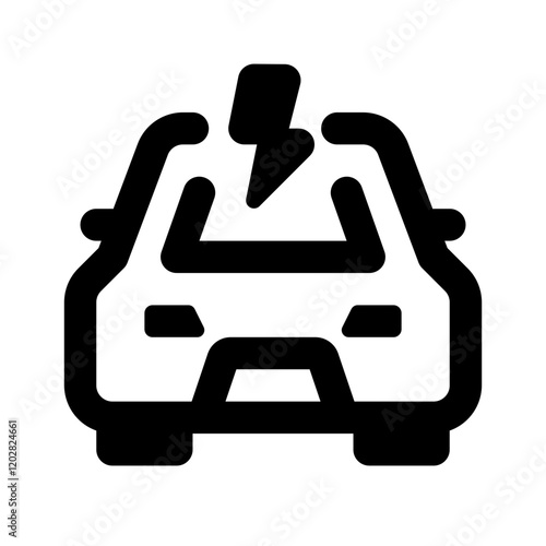 Electric Car Simple Line Icon. Single icon, line vector icon