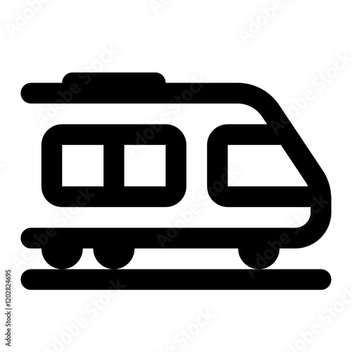 High Speed Train Simple Line Icon. Single icon, line vector icon