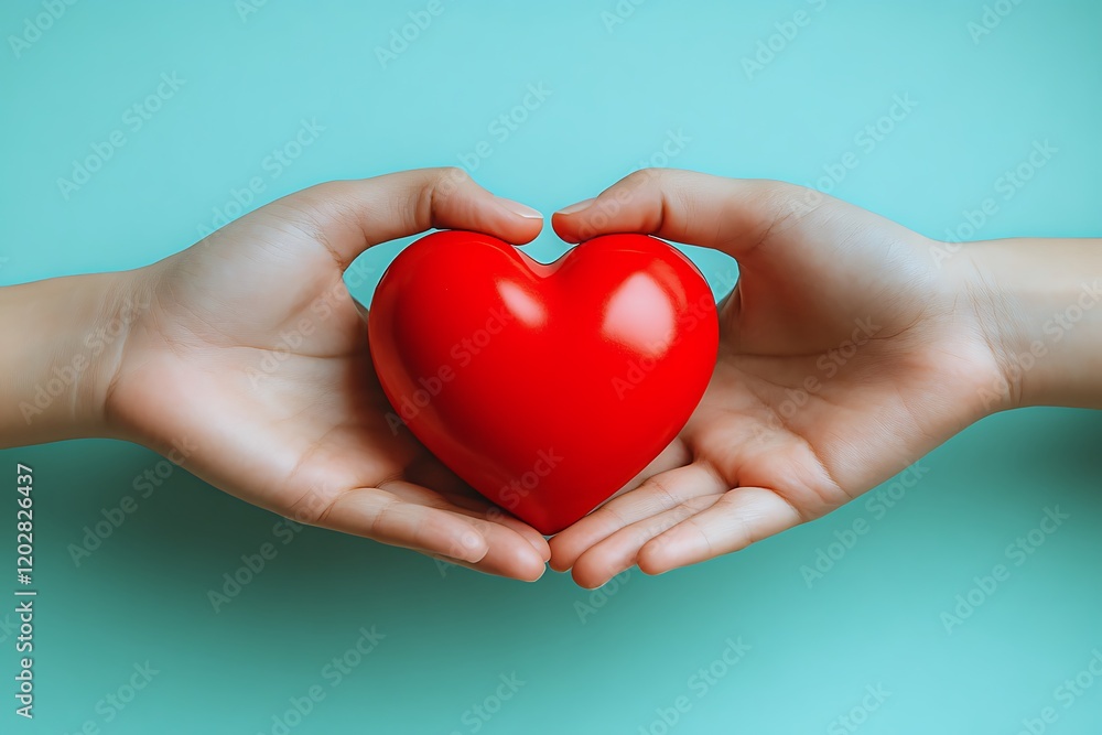 Obraz premium Holding heart-shaped and caring love .