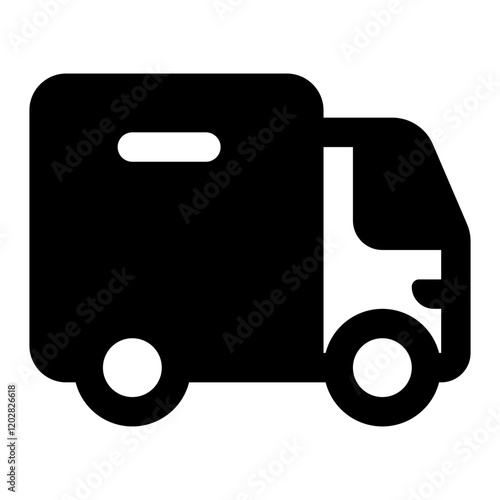 Box Truck Simple Glyph Icon. Single icon, glyph vector icon