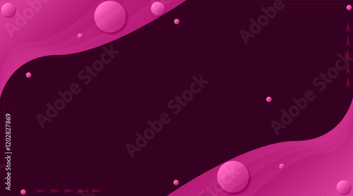 Abstract banner design with luxurious shape | 3d circular shape modern background for banner,presentation, poster, corporate, web, flyer, futuristic | Banner background with cerise color