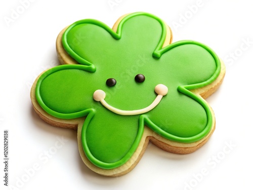 Green Glazed Sugar Cookie Shamrock Dessert Clipart photo