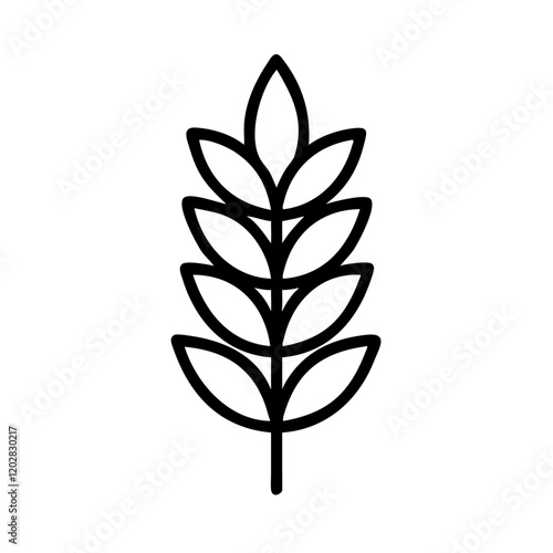 Stylized wheat ear in minimalist design 
